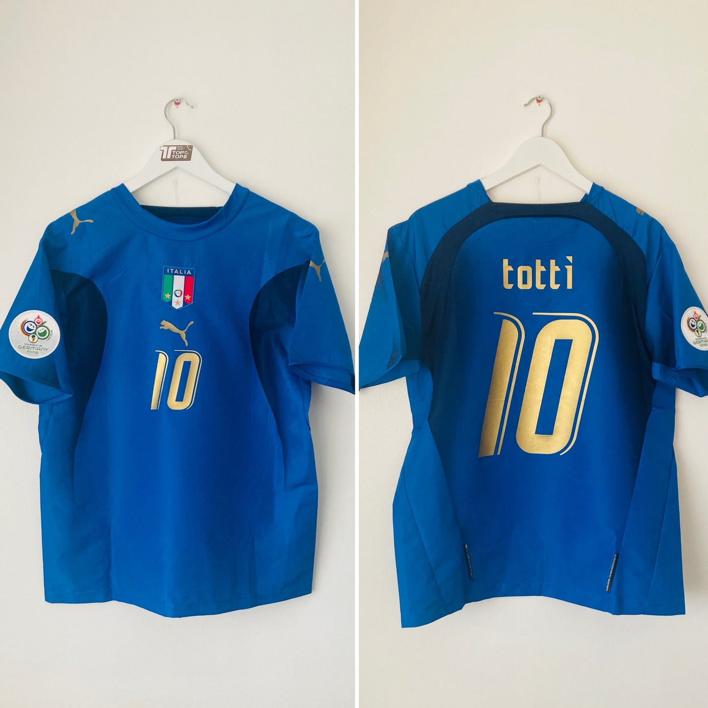 Italy home football shirt W/C 2006 Totti Medium BNWTs