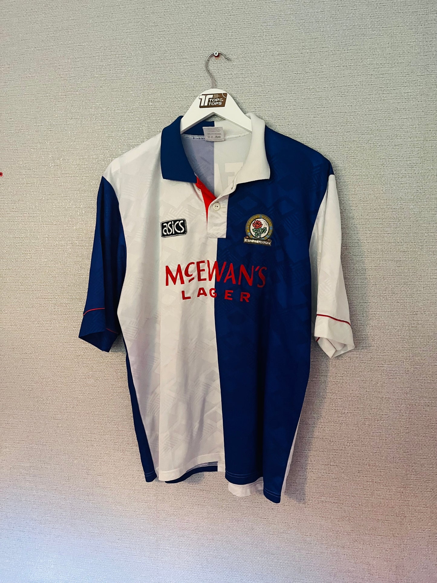 Blackburn Rovers home football shirt 1992/94 Shearer Large