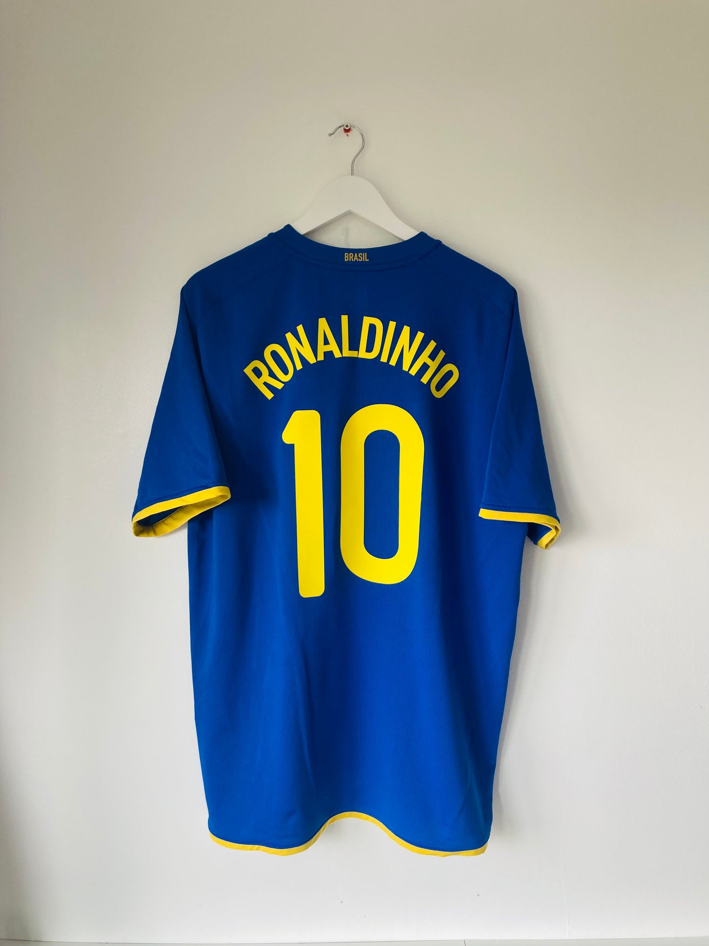 Brazil away football shirt 2008/10 Ronaldinho XL
