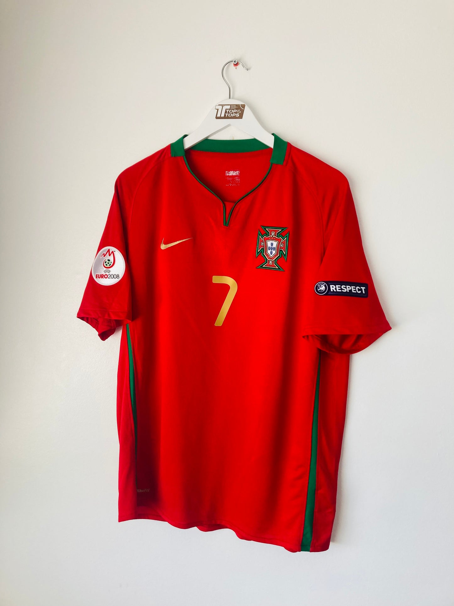 Portugal home football shirt Euro 2008 CR7 XL