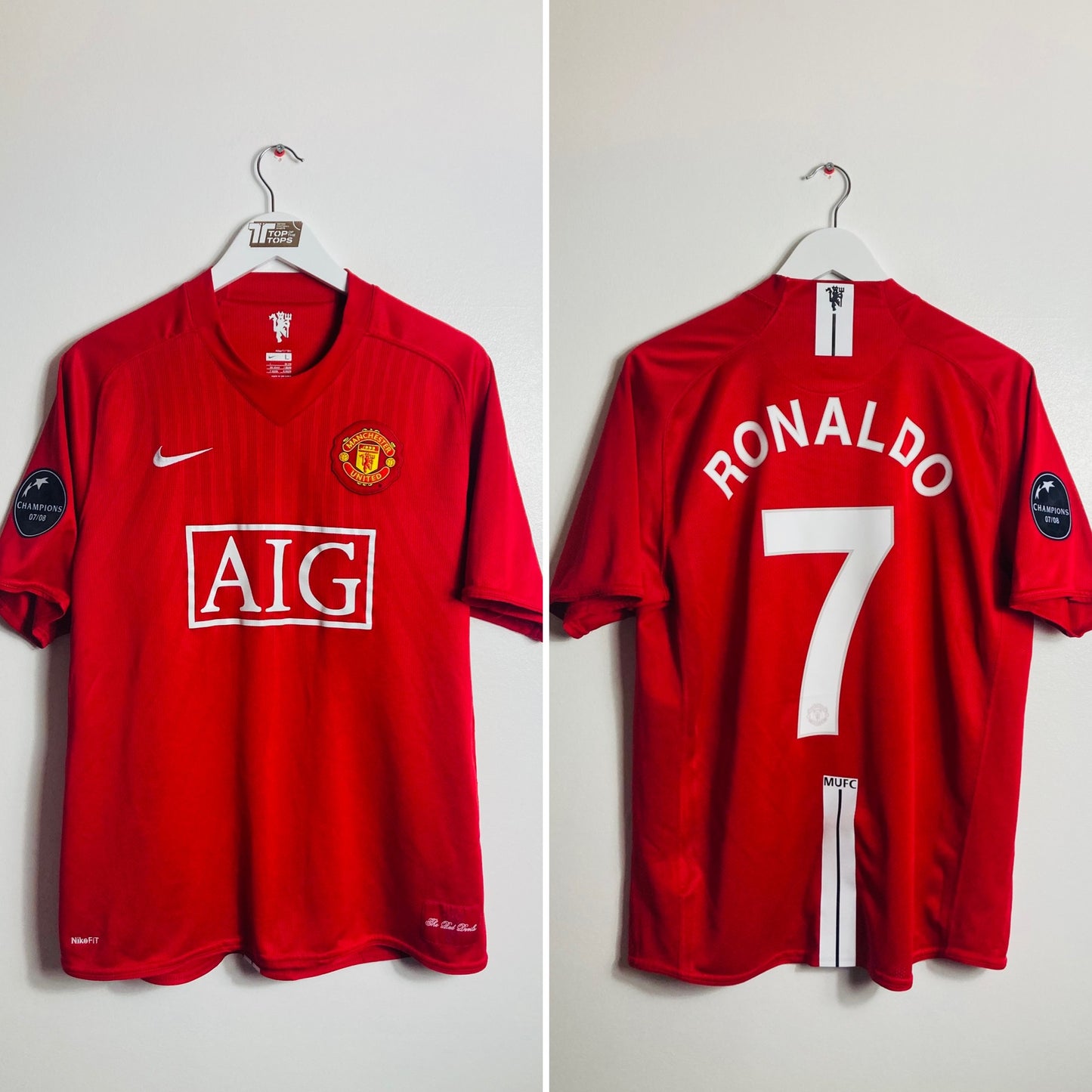 Manchester United home football shirt 2008/09 CR7 Large