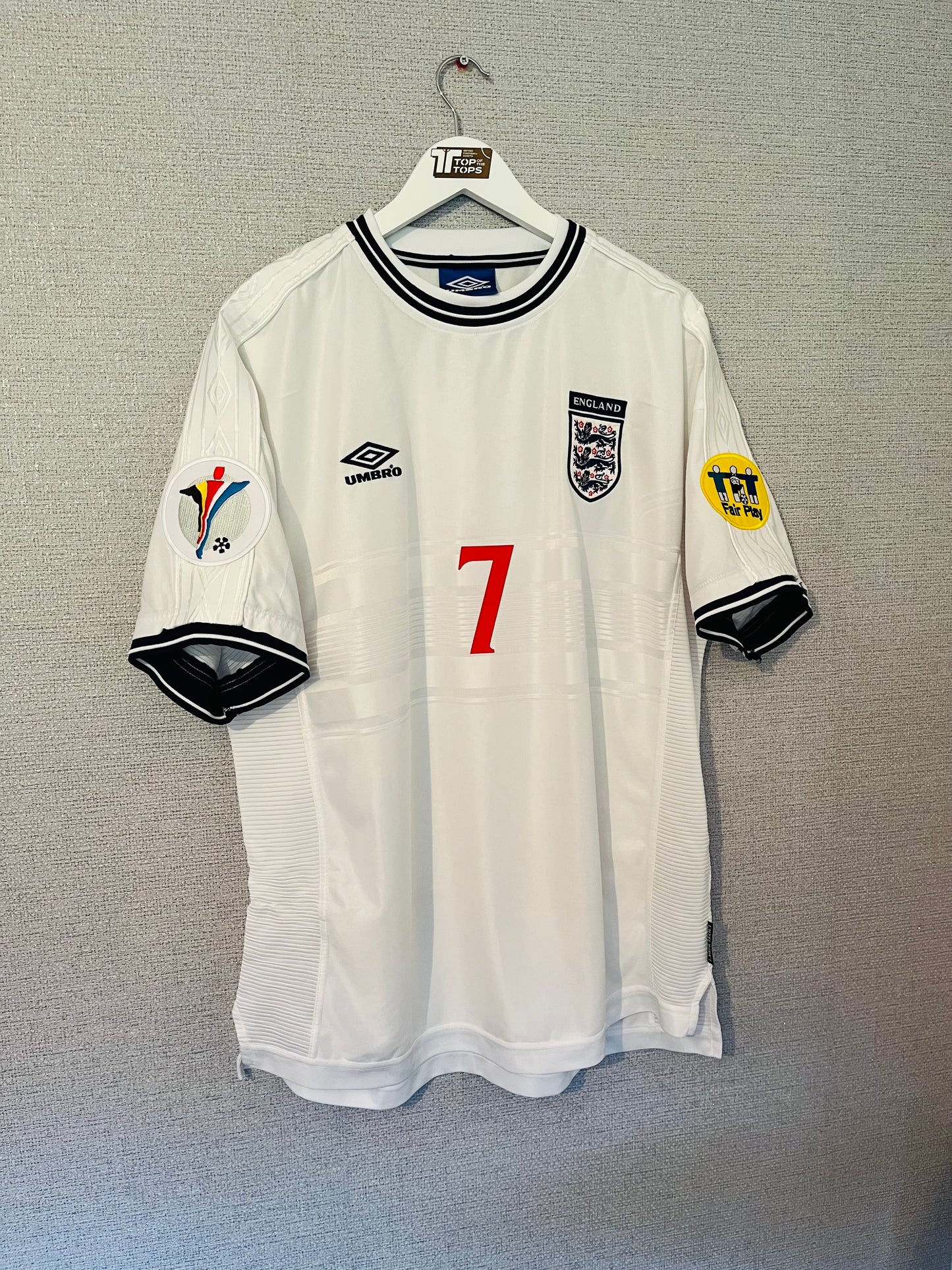 England home football shirt Euro 2000 Beckham XXL