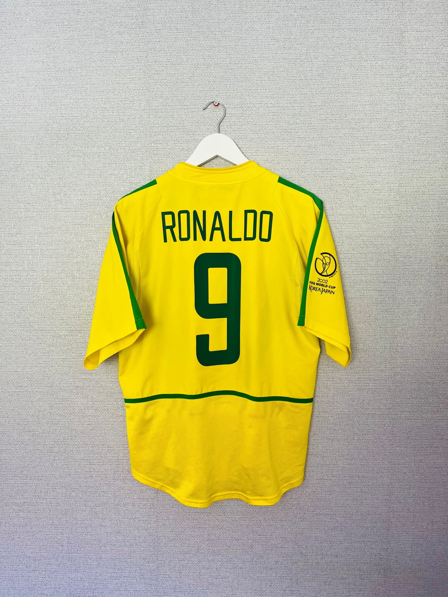 Brazil home football shirt W/C 2002 Ronaldo Medium