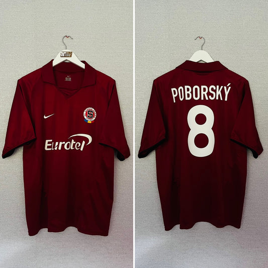 Sparta Prague home football shirt 2003/05 Poborsky Large