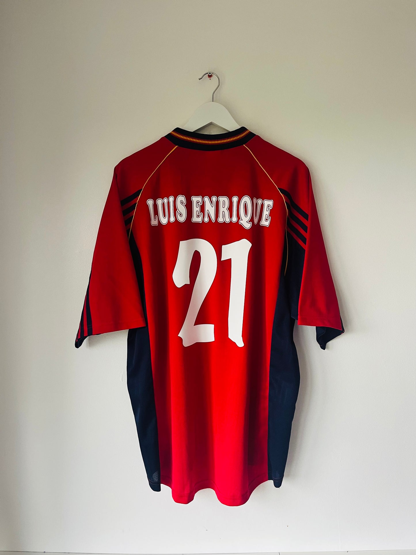 Spain home football shirt W/C 1998 Luis Enrique XL