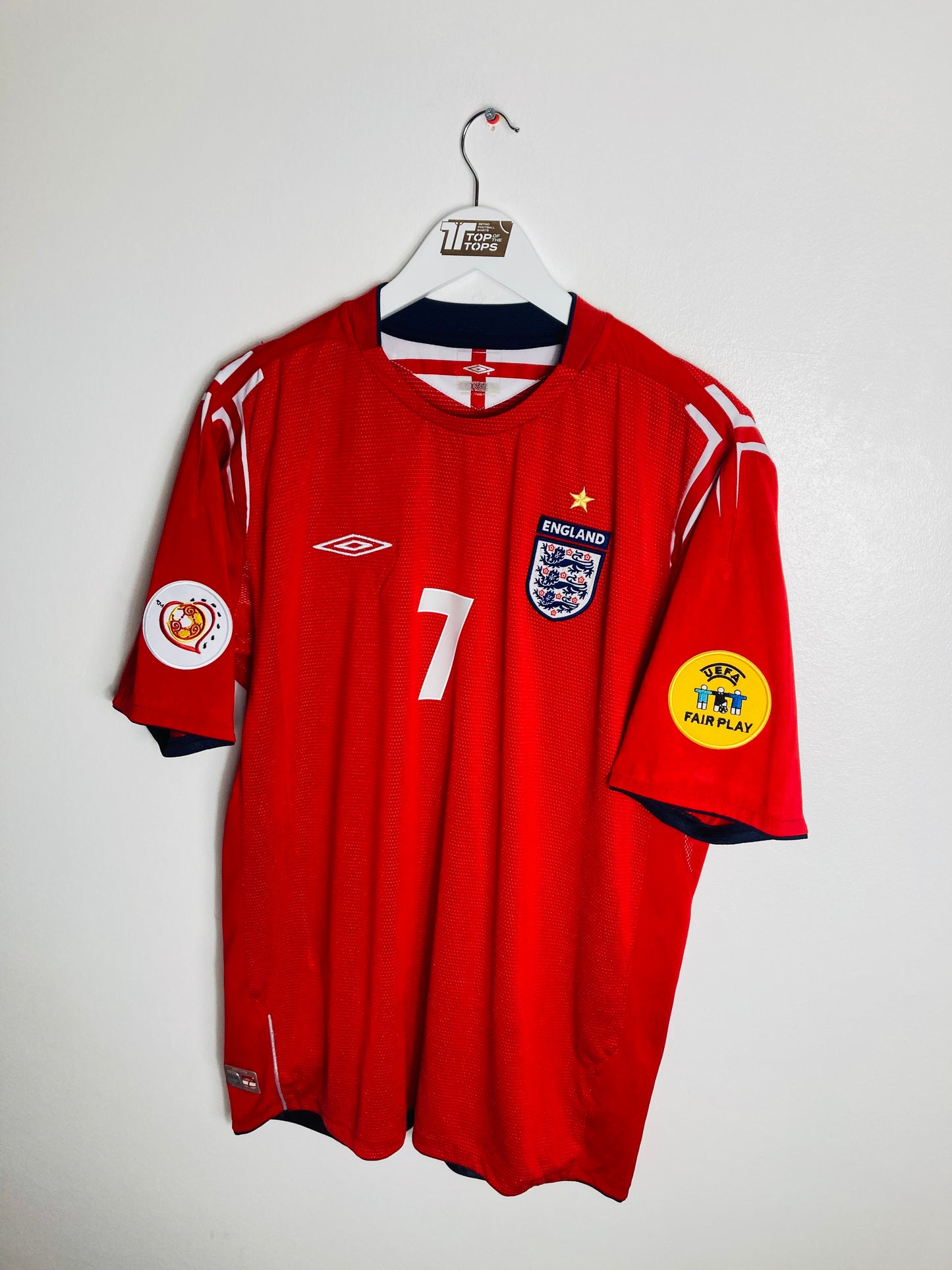 England away football shirt euro 2004 Beckham XL