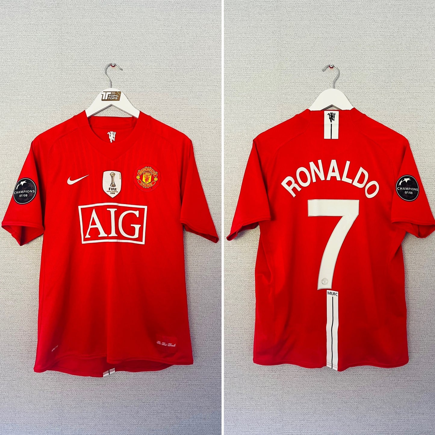 Manchester United home football shirt 2008/09 CR7 Medium