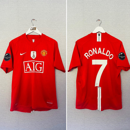 Manchester United home football shirt 2008/09 CR7 Medium