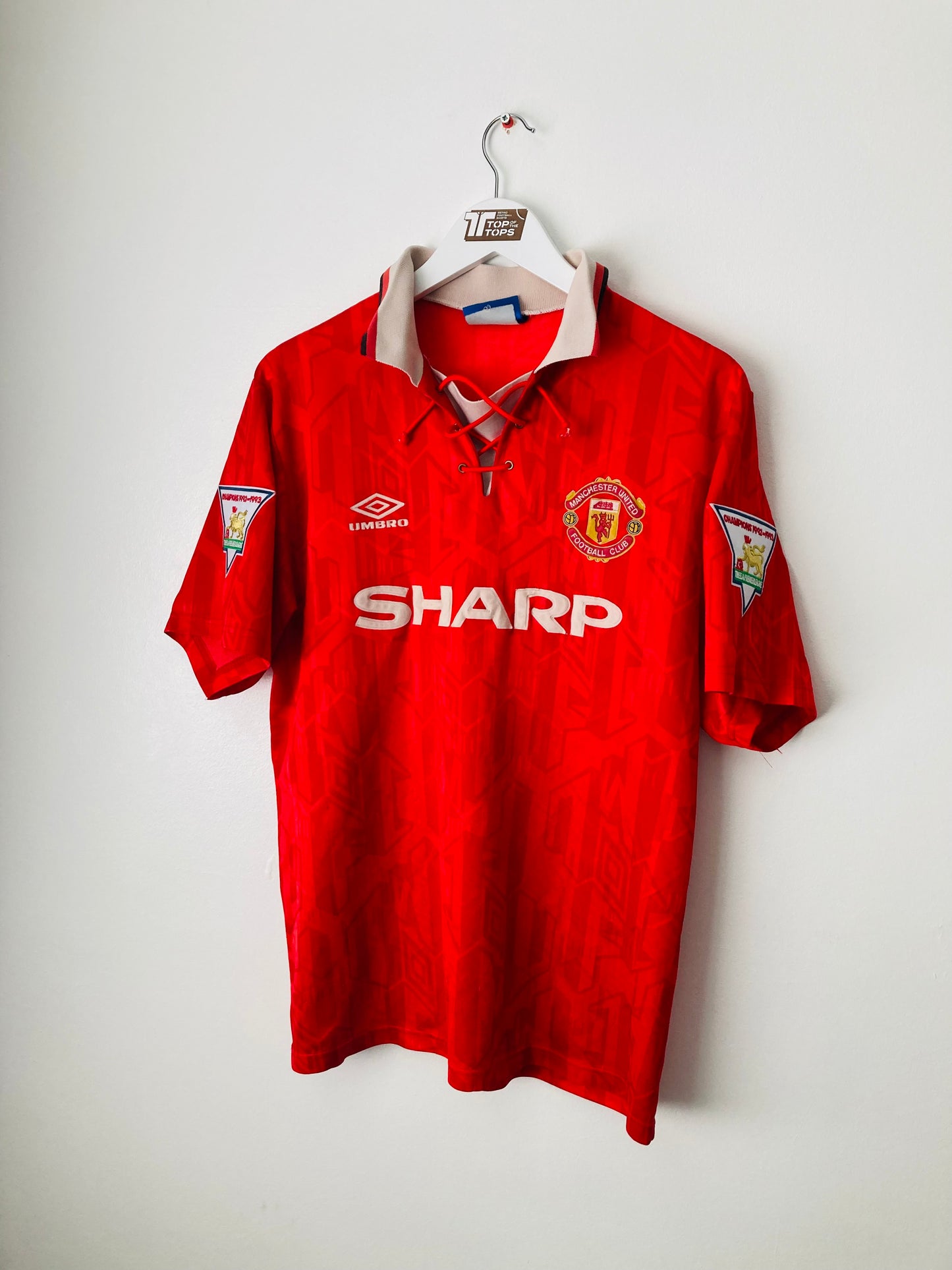 Manchester United home football shirt 1993/94 Keane Large