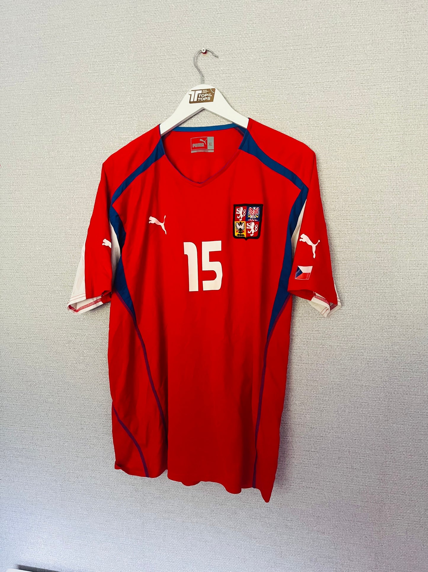 Czech Republic home football shirt Euro 2004 Baros XL