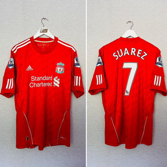 Liverpool home football shirt 2010/12 Suarez Large