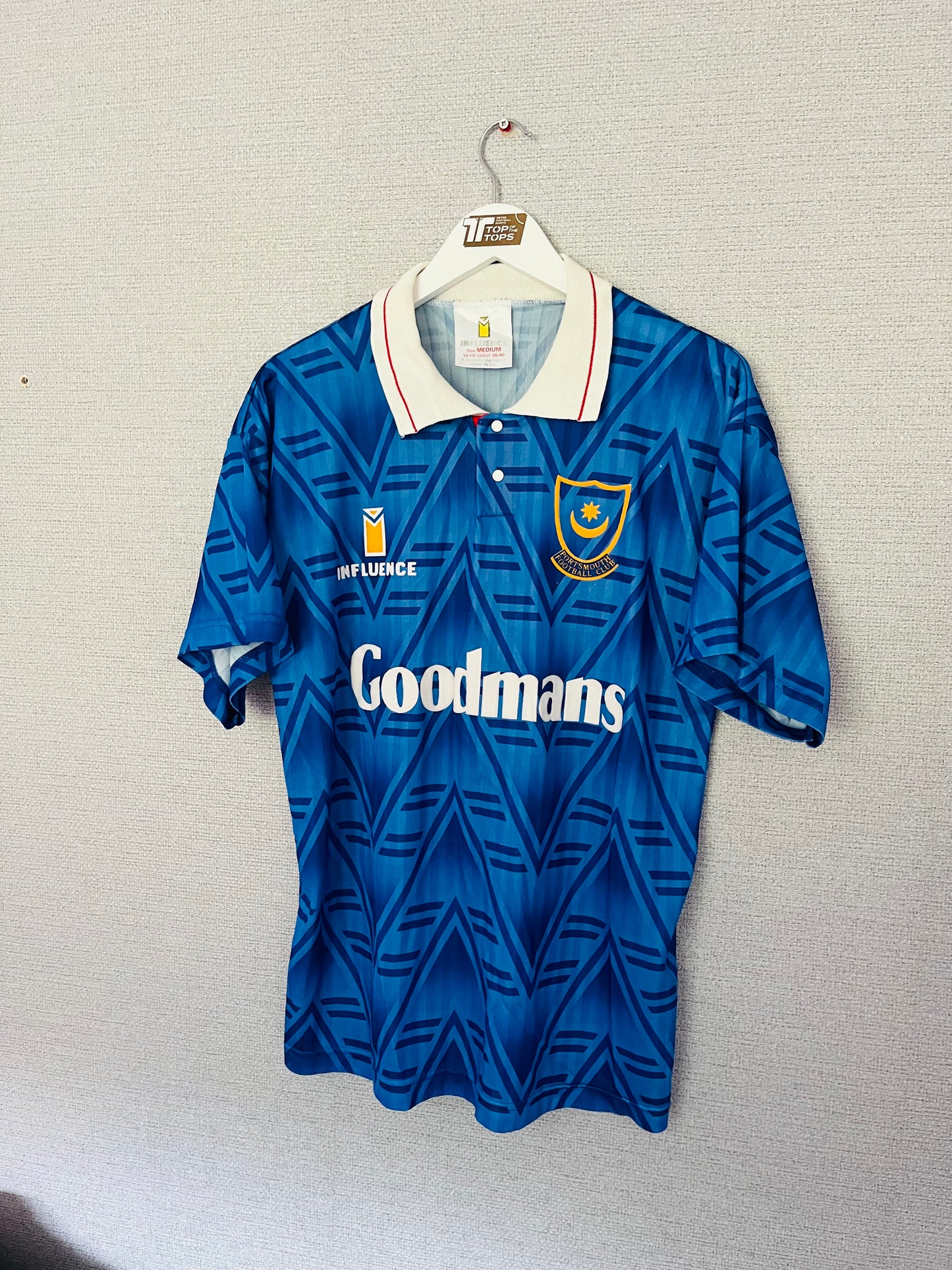 Portsmouth home football shirt 1991/93 Medium