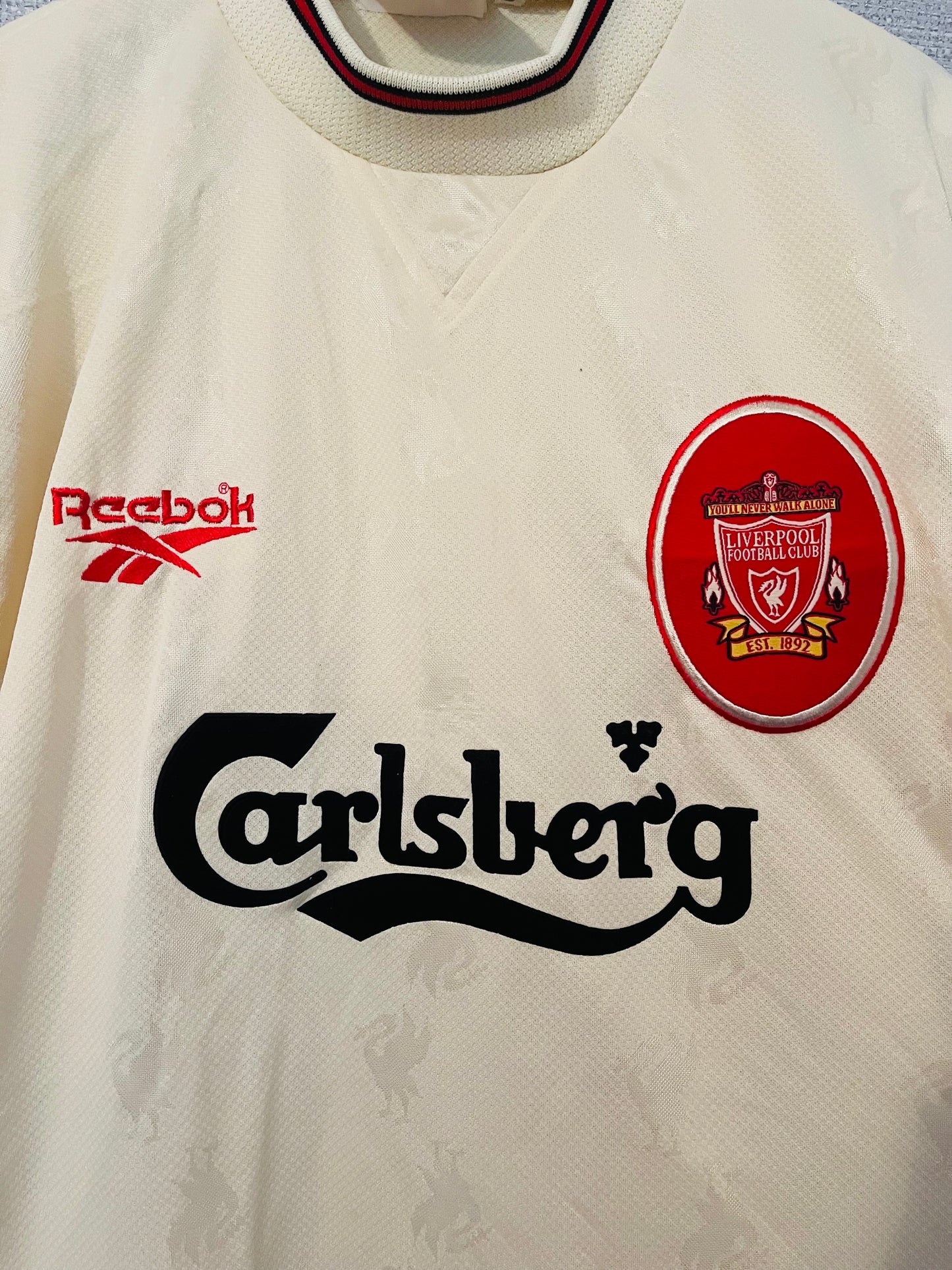 Liverpool away football shirt 1996/97 Fowler Medium