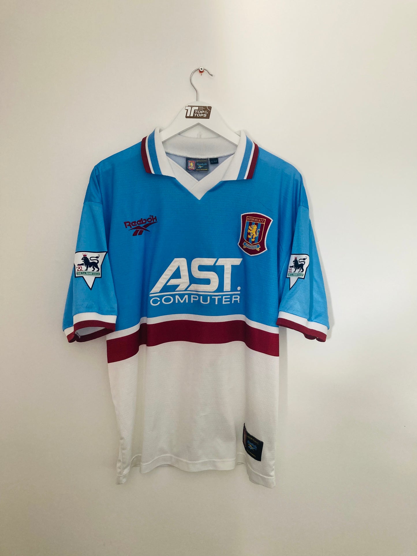 Aston Villa away football shirt 1997/98 Yorke Large