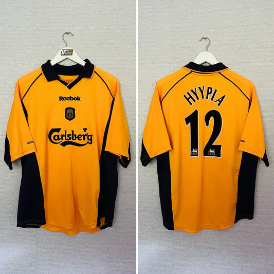 Liverpool away football shirt 2000/02 Hyypia Large