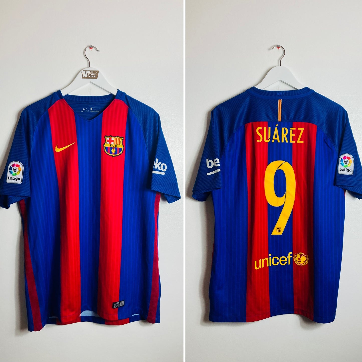 Barcelona home football shirt
2016/17 Suarez Large