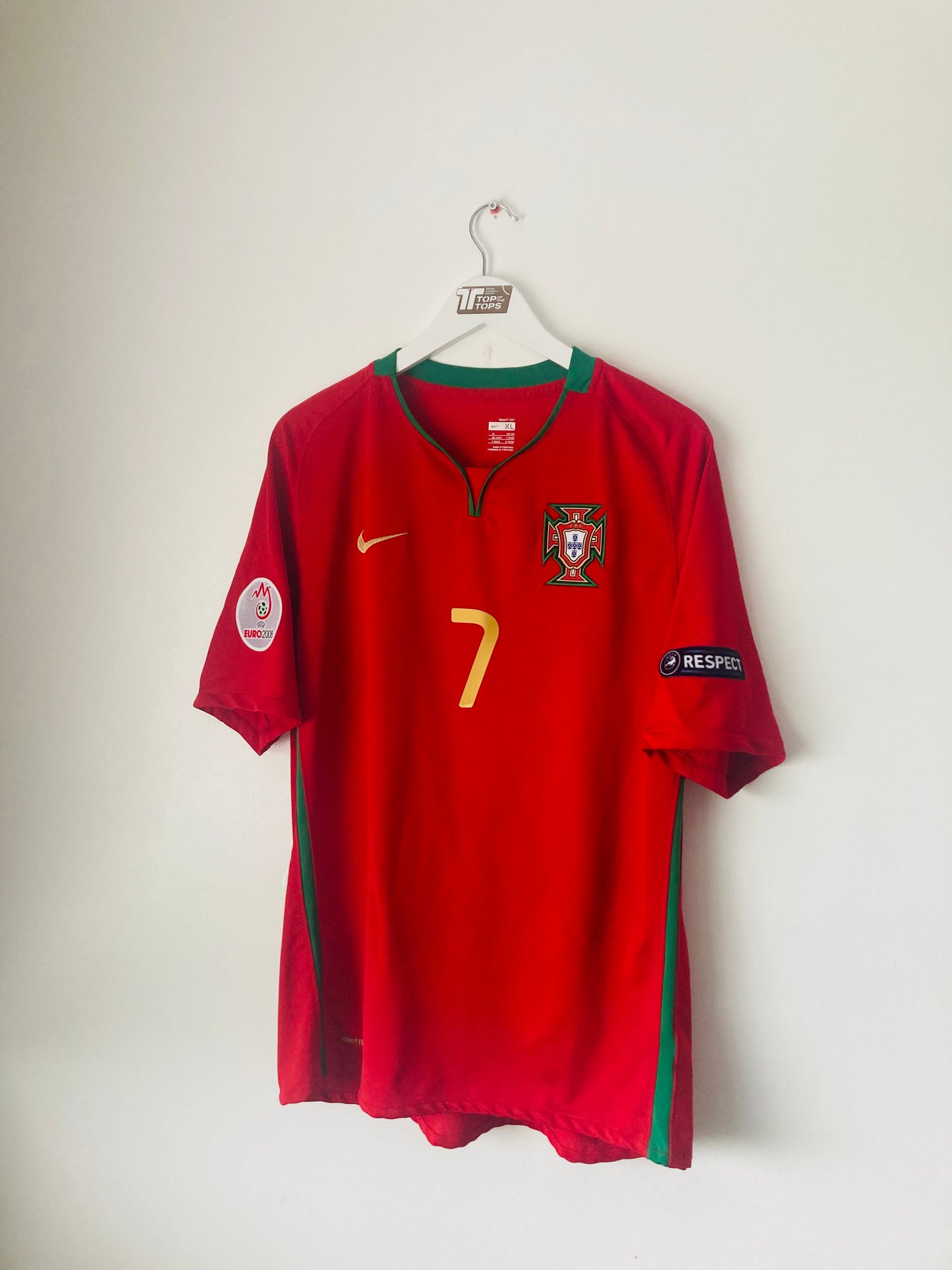 Portugal home football shirt Euro 2008 CR7 XL
