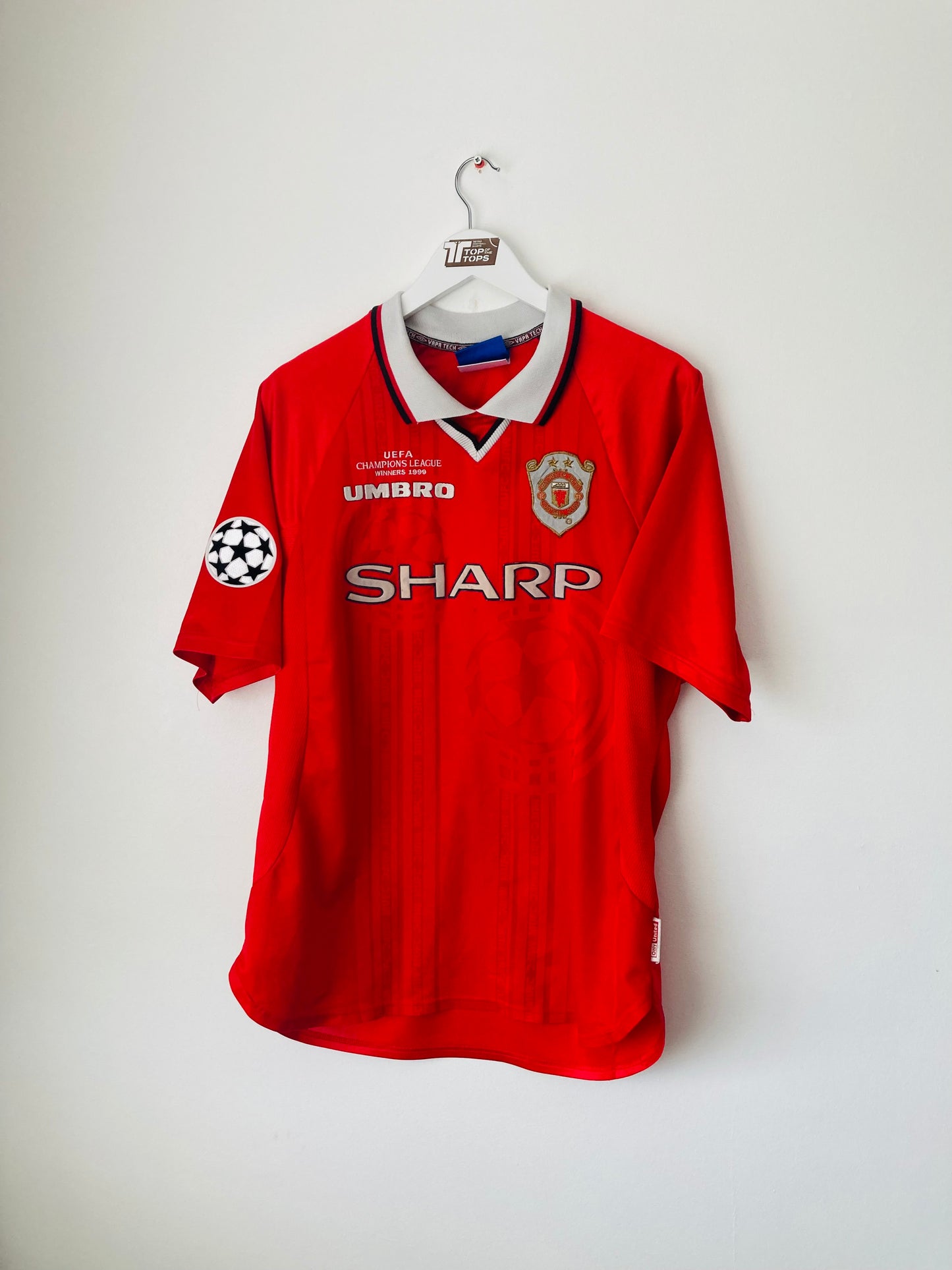Manchester United home European football shirt 1999/2000 Beckham XL