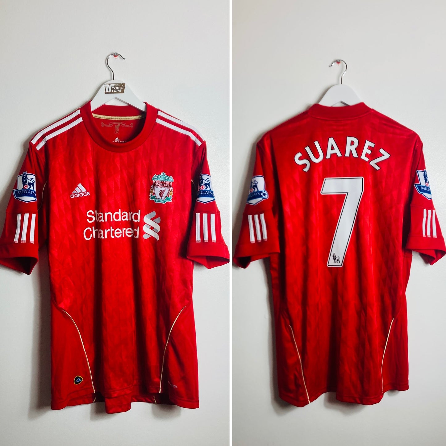 Liverpool home football shirt 2010/12 Suarez Large