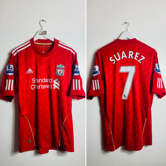 Liverpool home football shirt 2010/12 Suarez Large