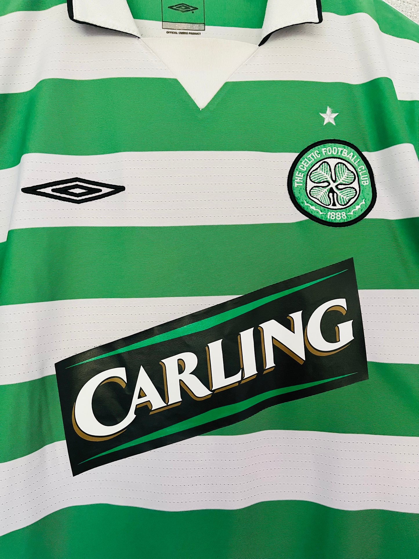 Glasgow Celtic home football shirt 2004/05 Juninho Medium