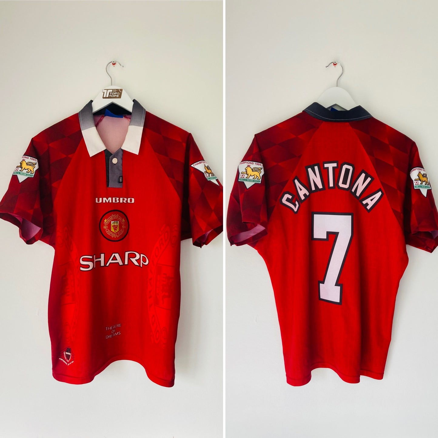 Manchester United home football shirt 1996/97 Cantona Medium