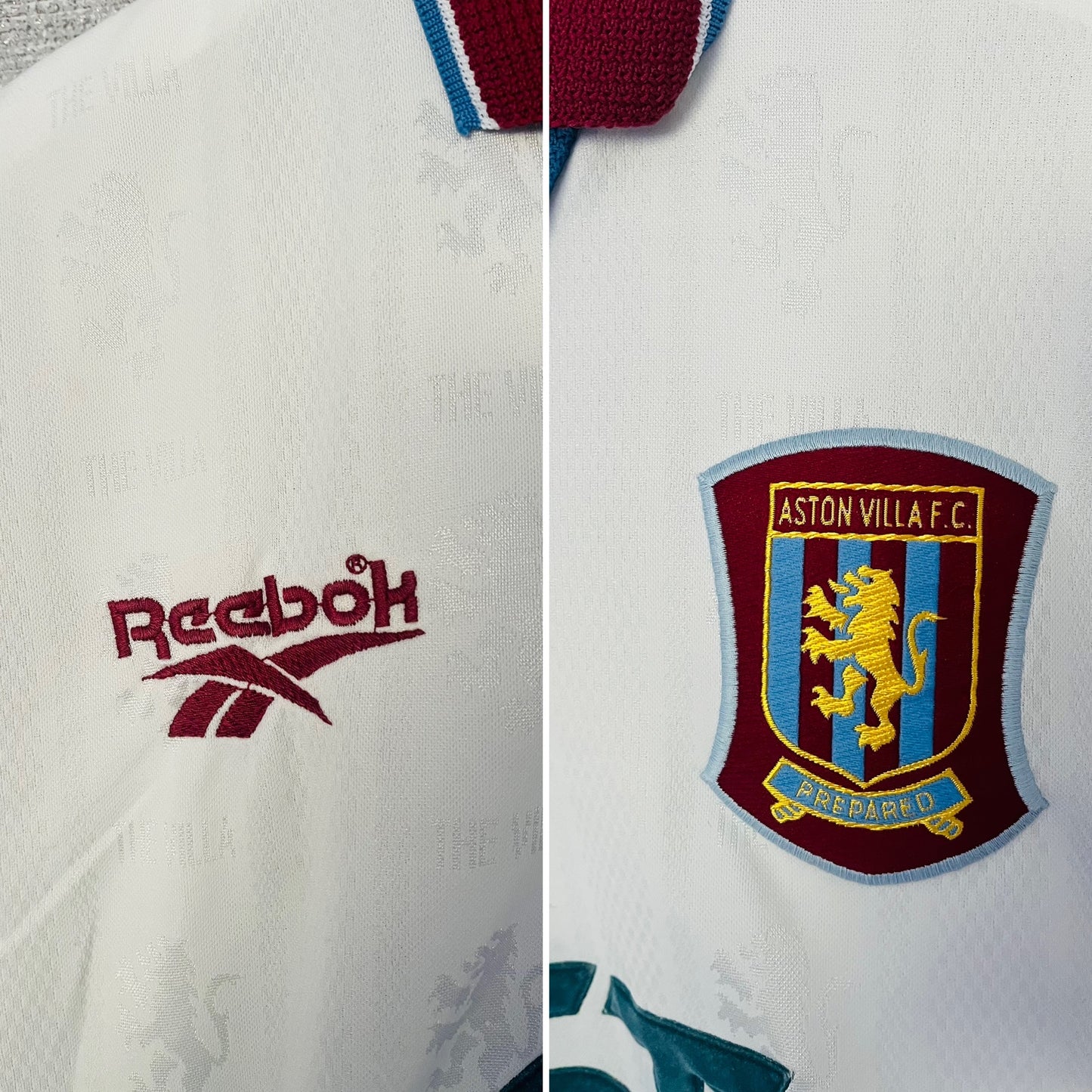 Aston Villa away football shirt 1996/98 Yorke Medium