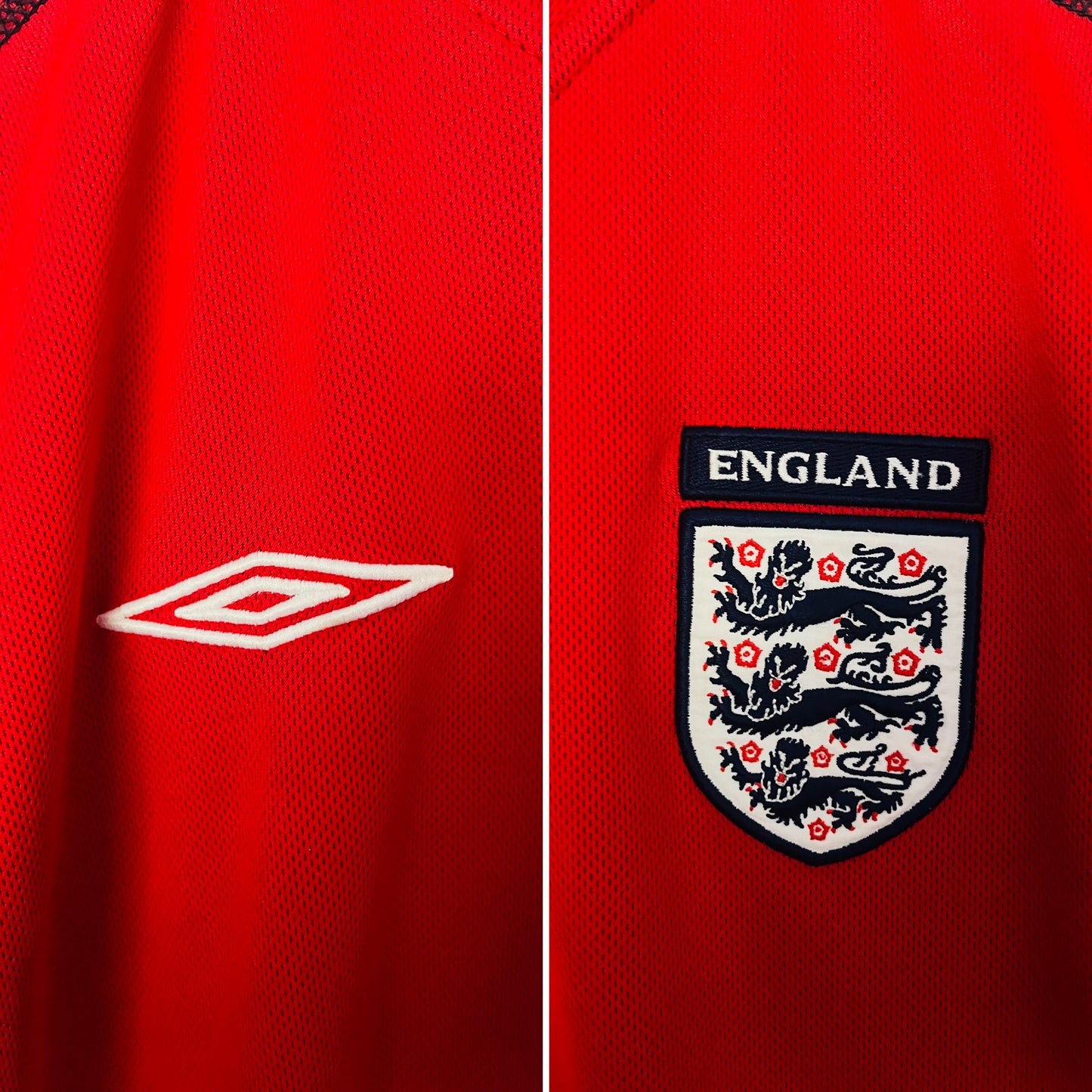 England away reversible football shirt W/C 2002 Beckham Small