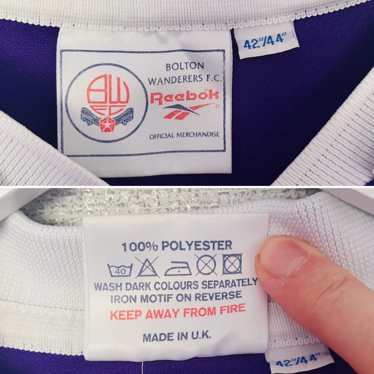 Bolton Wanderers away football shirt 1997/98 Fish Large