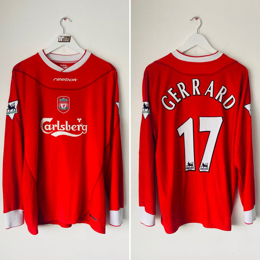 Liverpool home football shirt 2002/04 Gerrard Large