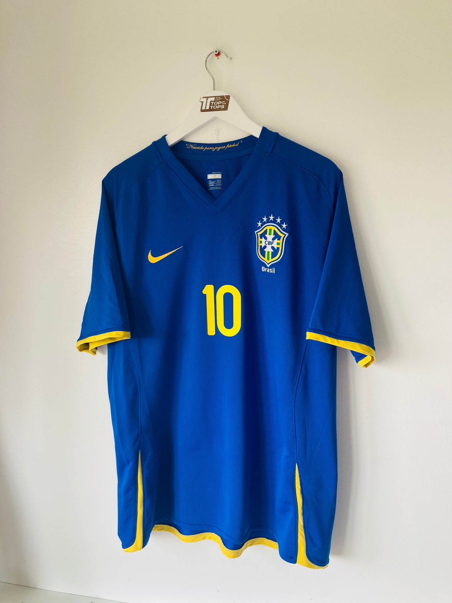 Brazil away football shirt 2008/10 Ronaldinho XL