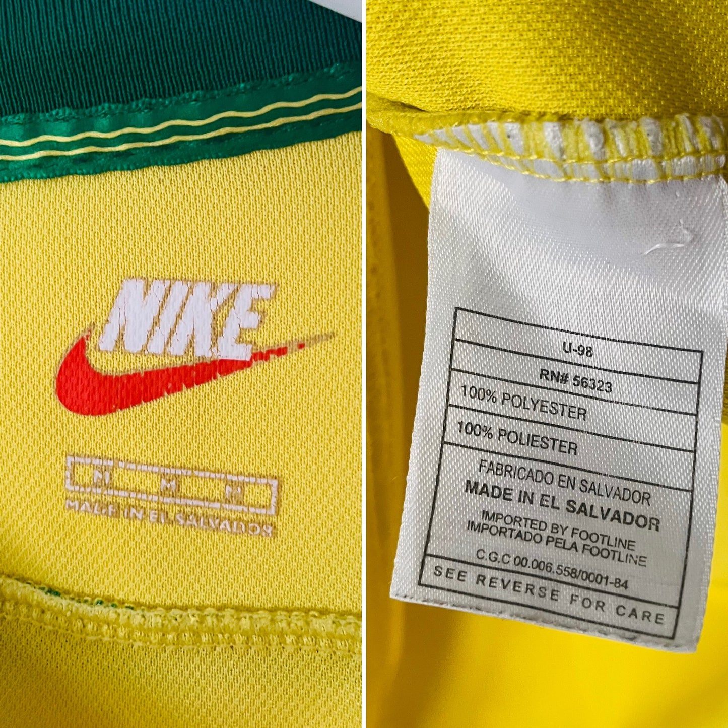 Brazil home football shirt
W/C 1998 R9 medium