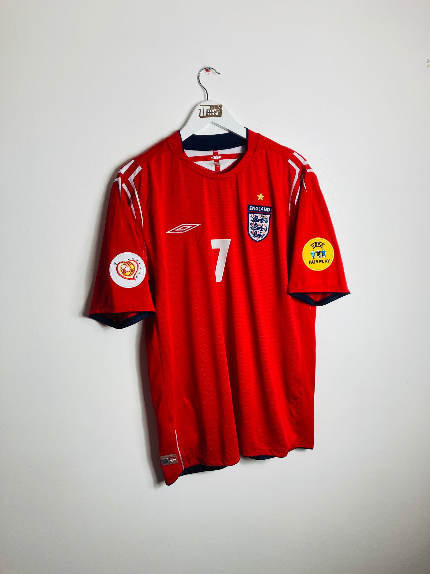 England away football shirt euro 2004 Beckham XL