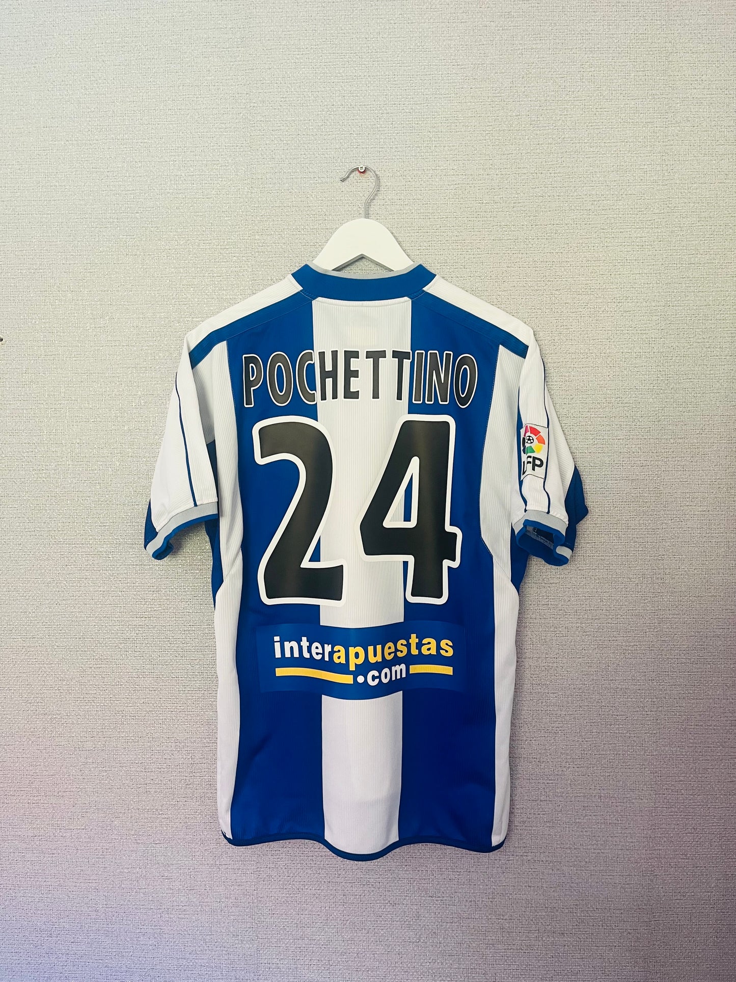 Espanyol home football shirt 2003/04 Pochettino Medium
