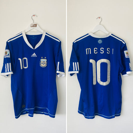 Argentina away football shirt   W/C 2010 Messi Medium
