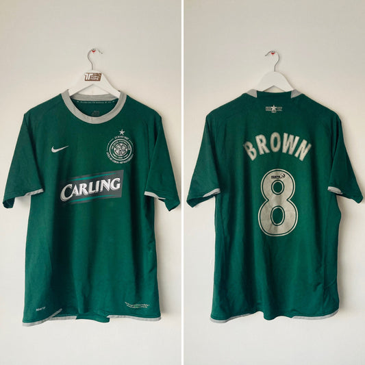 Glasgow Celtic away football shirt 2007/08 Brown Large