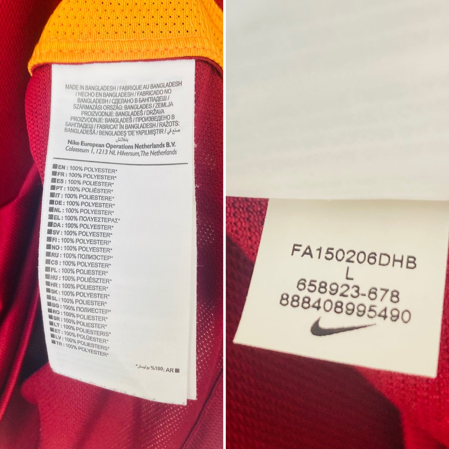 Roma home football shirt 2015/16 player version Totti Large
