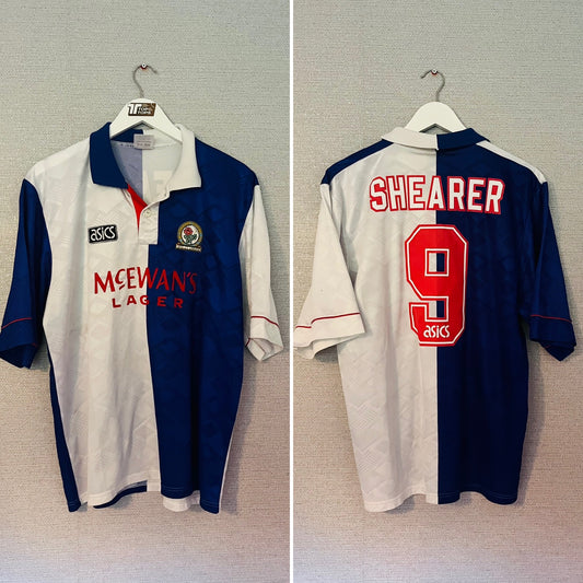Blackburn Rovers home football shirt 1992/94 Shearer Large