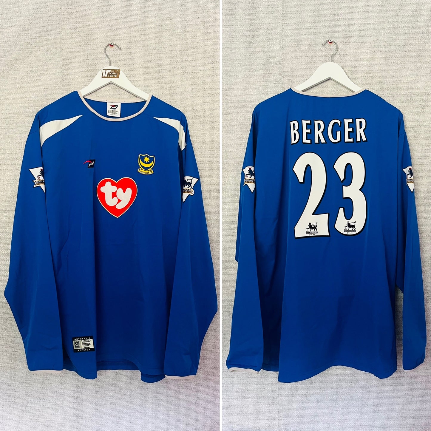 Portsmouth home football shirt 2003/05 XXL Berger