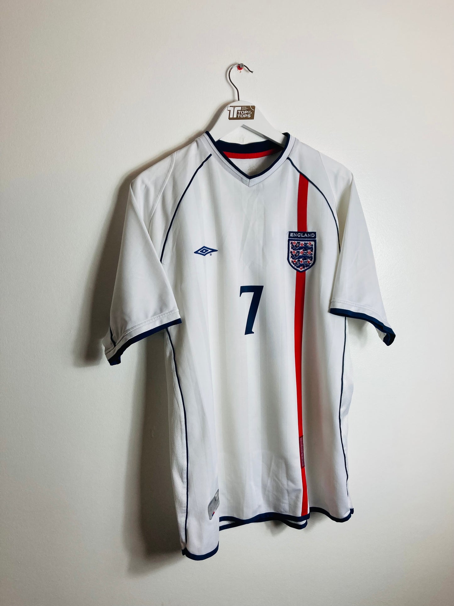 England home football shirt Beckham 2001/02 XL