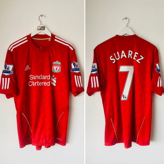 Liverpool home football shirt 2010/12 Suarez Large
