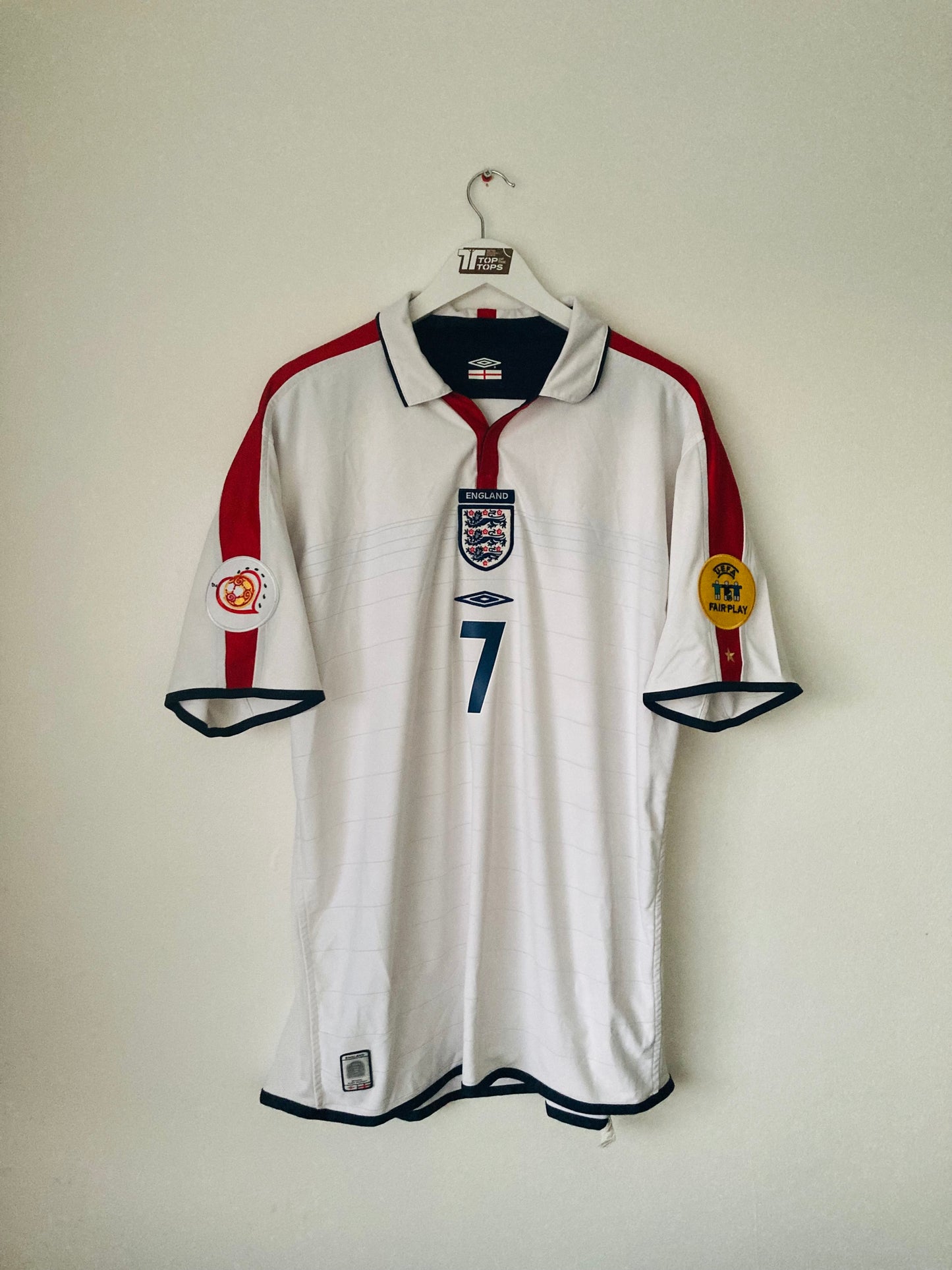 England home football shirt Euro 2004 Beckham XL