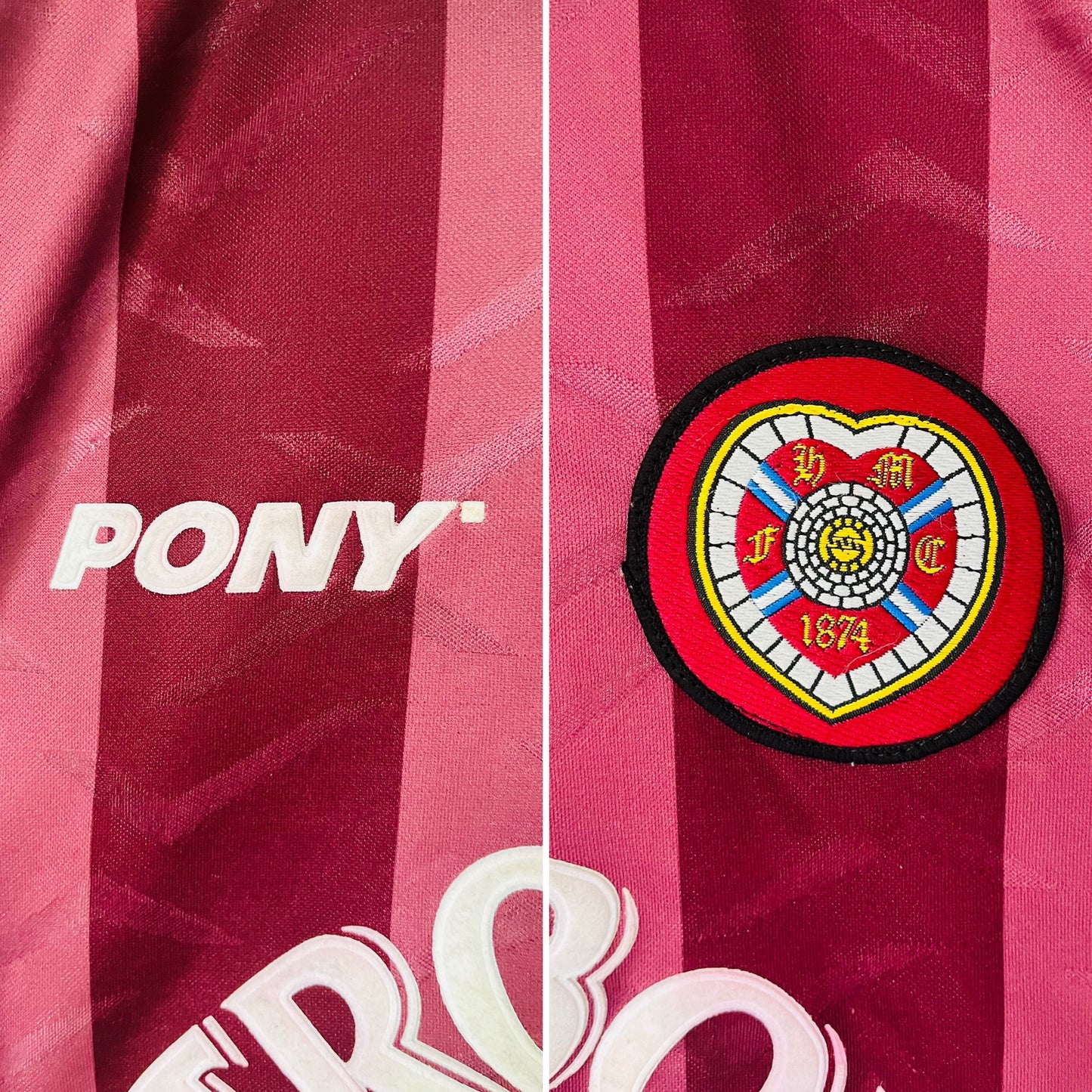 Heart of Midlothian Hearts home football shirt 1995/97 XL