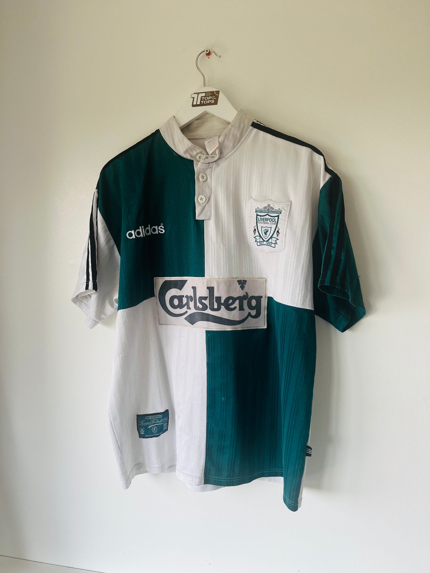 Liverpool away football shirt 1995/96 Fowler XL