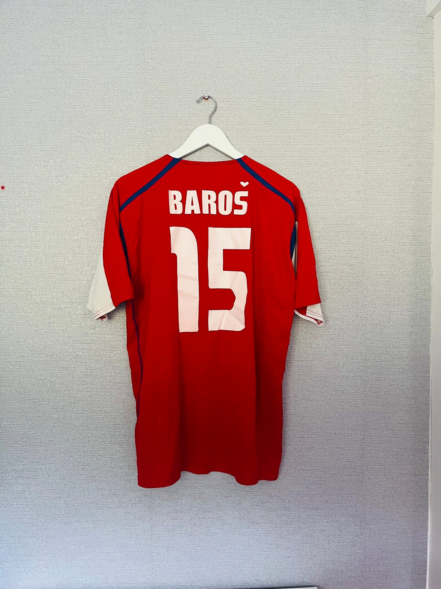 Czech Republic home football shirt Euro 2004 Baros XL