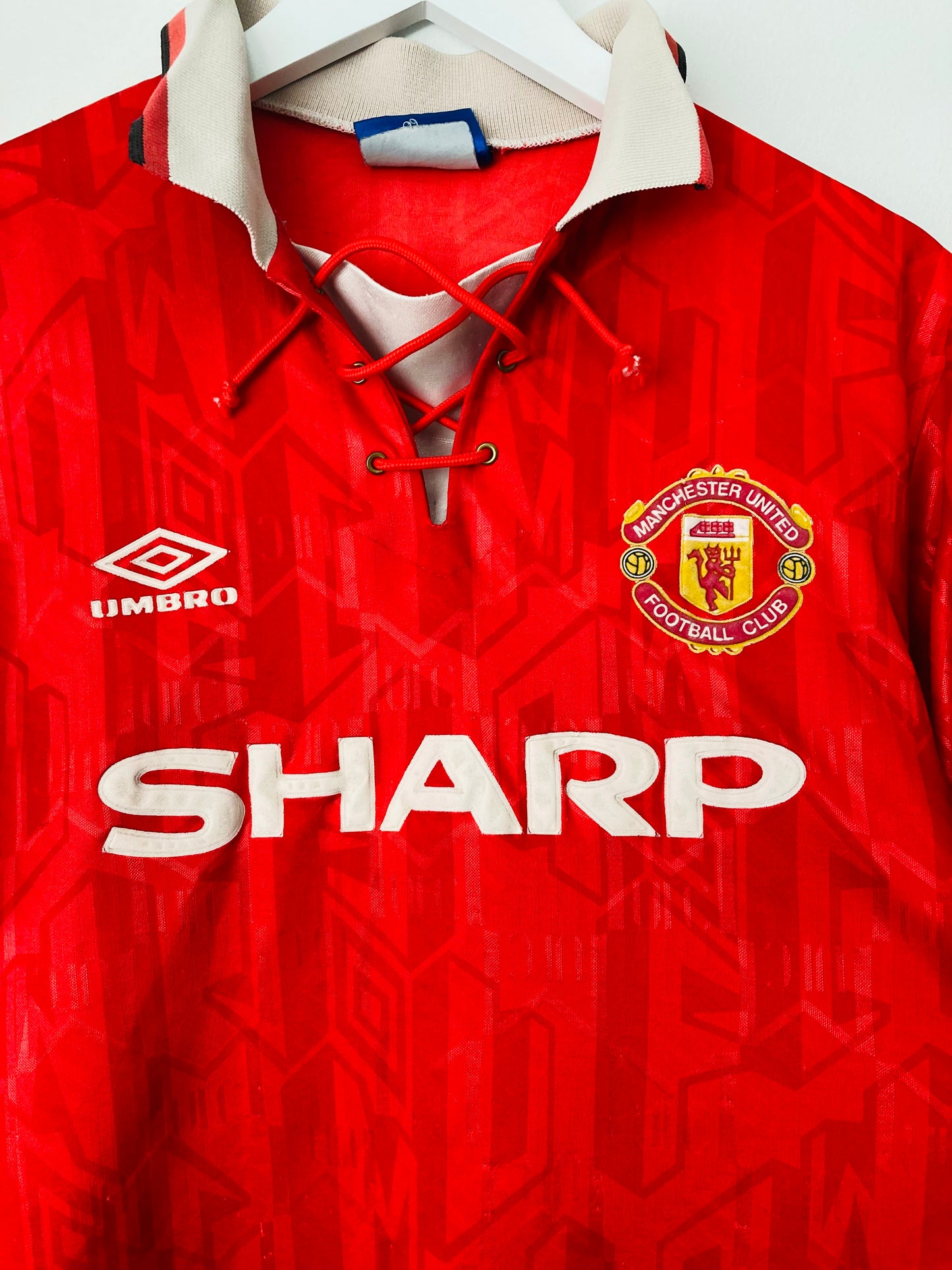 Manchester United home football shirt 1993/94 Keane Large