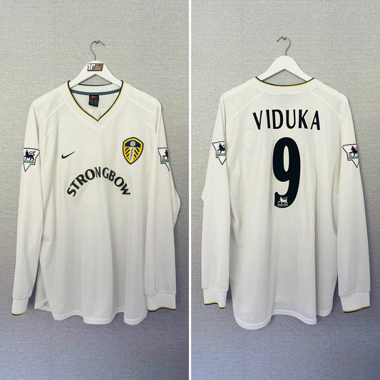 Leeds United home football shirt 2000/02 L/S Viduka XL