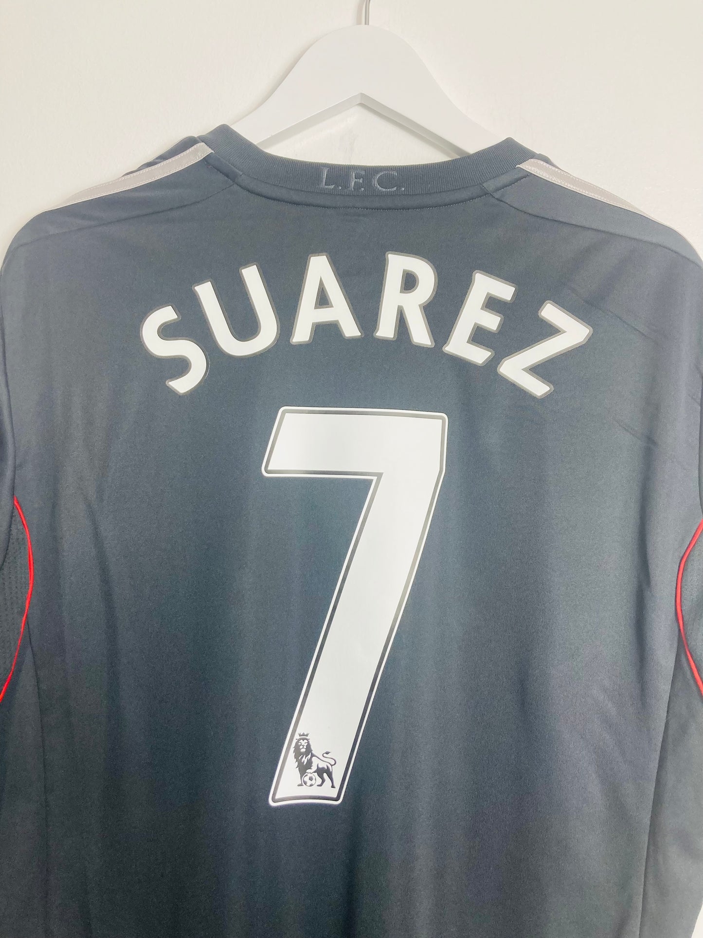 Liverpool away football shirt 2011/12 Suarez Large