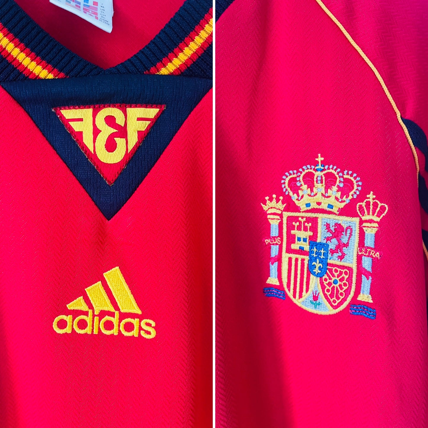 Spain home football shirt W/C 1998 Luis Enrique XL