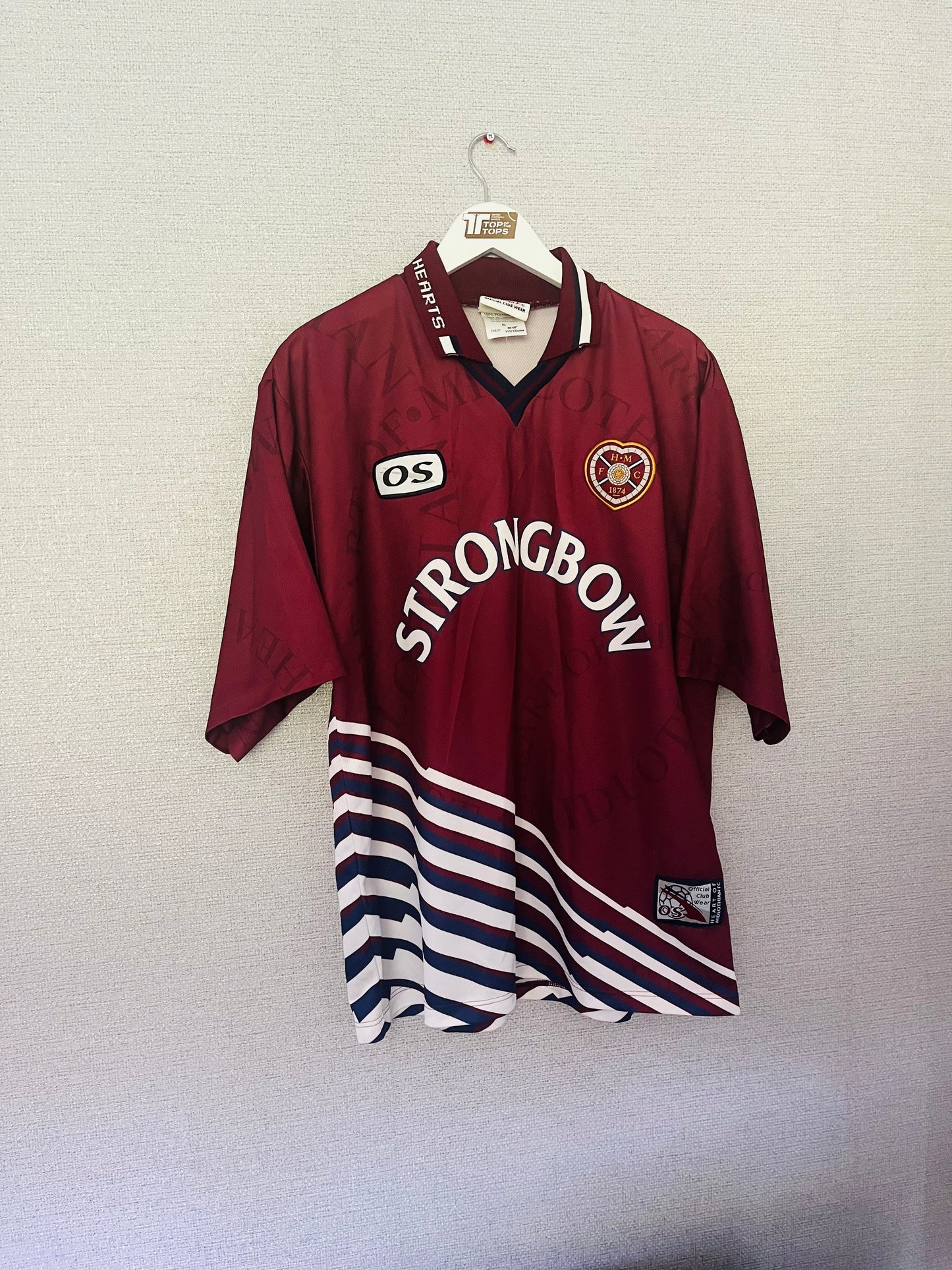 Heart of Midlothian Hearts home football shirt 1998/99 XL